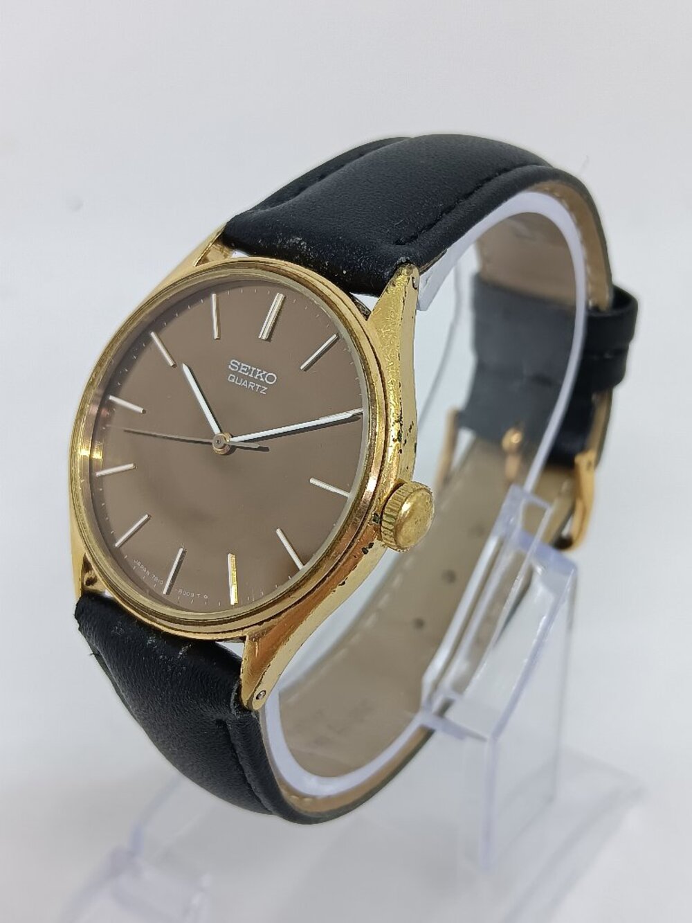 VINTAGE 1979 Seiko 7810-8049 Men’s 33mm Gold Tone Mirror Dial Watch PLS READ